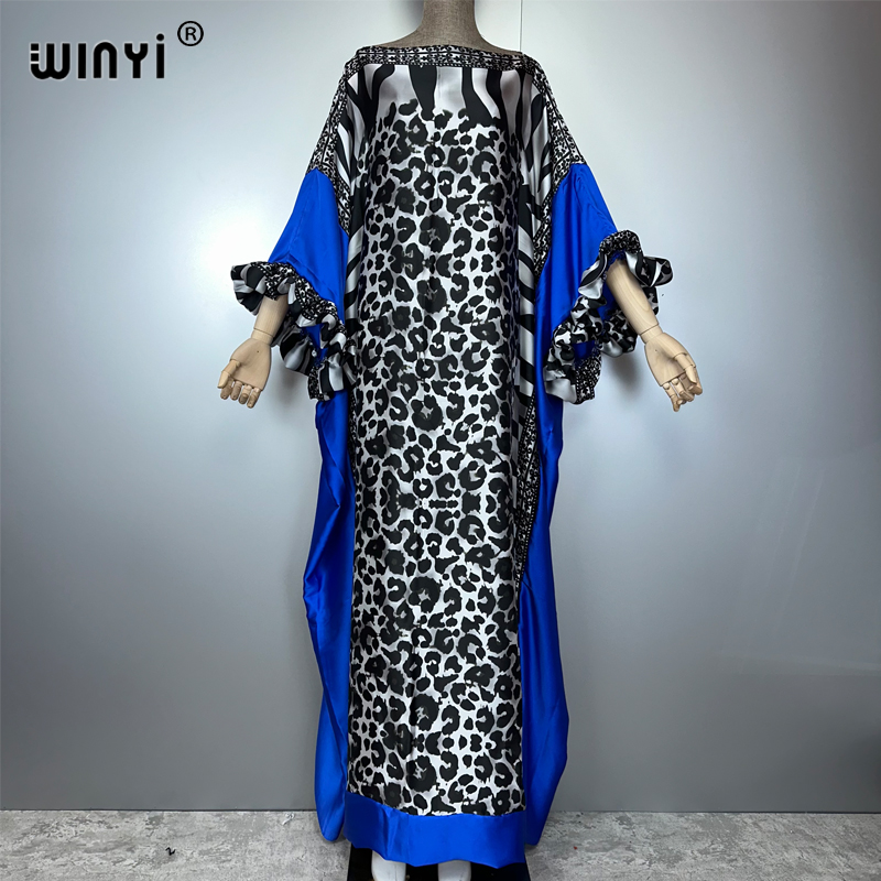 Summer Evenings Clothing - WINYI サマーレオパード柄イブニングドレス アバヤ ドバイ 高級 レディース