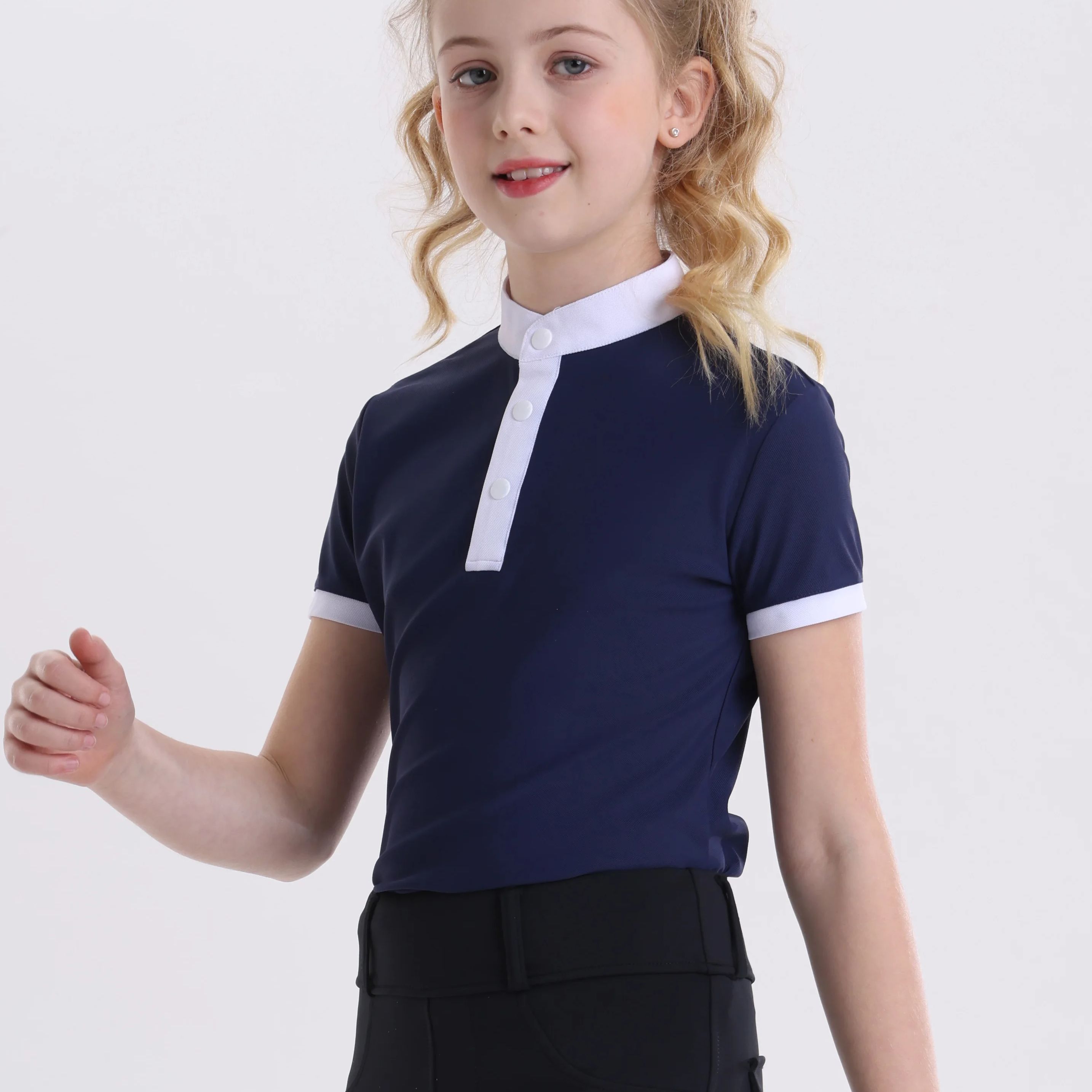 Summer Equestrian Clothing - 夏用子供用半袖乗馬Tシャツ子供用乗馬服夏用半袖速乾性高弾性