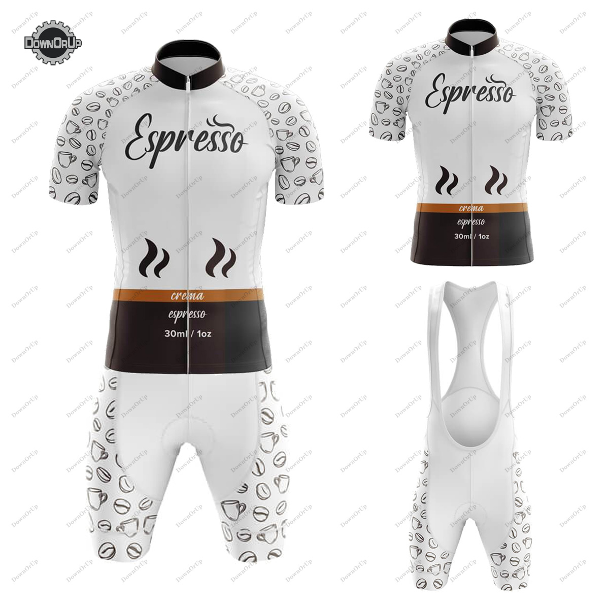 Summer Clothing List - コーヒーリスト エスプレッソ サイクリングジャージセット メンズ用 半袖バイクウェアスーツ ビブショーツ