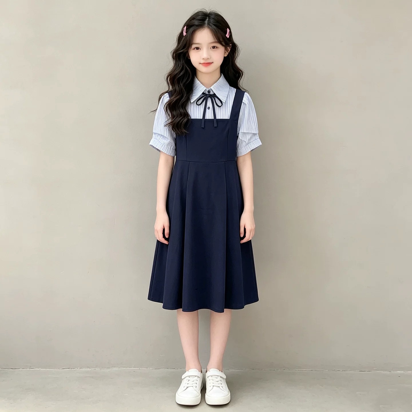 Summer Clothing For Teen Girls - 2026年夏 キッズパーティー プリンセスドレス 女の子服 ティーン向け ストライプ柄