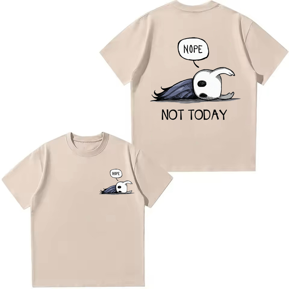 Summer Knights Clothing - 面白いホロウナイト「今日はいいよ」プリントTシャツ子供服男の子女の子夏カジュアル半袖Tシャツキッズラウンドネックトップス