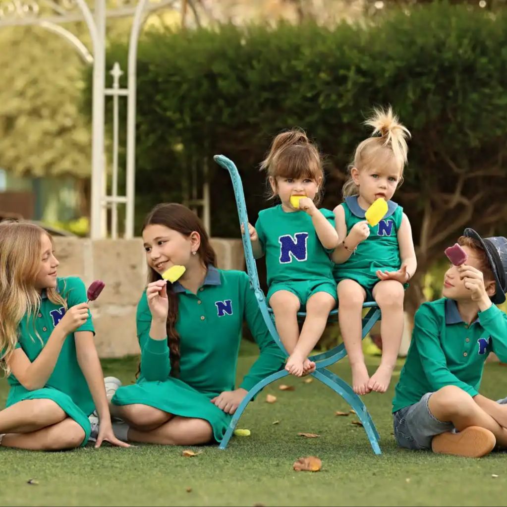 Summer Dresses Yours Clothing - 2026年マリのSSグリーンポロコレクション子供服女の子用ドレスキッズ男の子用Tシャツショーツベビー服セットブティック衣料