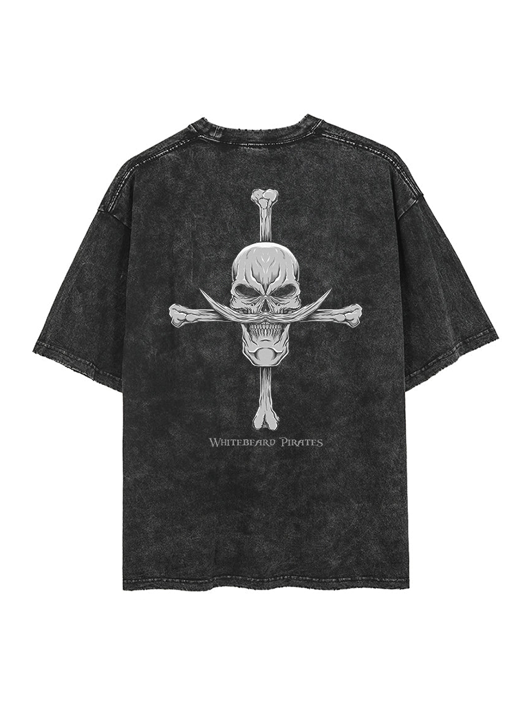 Summer Away Clothing - ワンピースヴィンテージ白ひげ海賊団グラフィック両面 Tシャツメンズ 2026 夏のファッションオーバーサイズストリートトップ原宿 Y2K 服