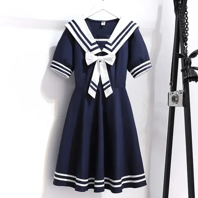 Summer Clothing For Teen Girls - 2026年夏新作 レトロ風 ガールズ ロング丈パーティードレス セーラー風 コットン