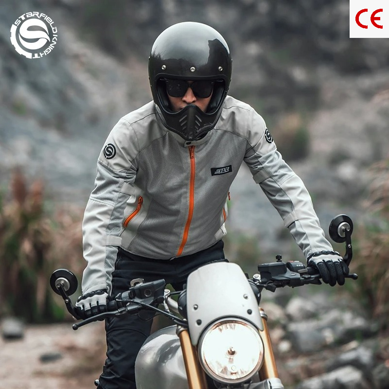 Summer Knights Clothing - スターフィールドナイト 春夏 メッシュ通気性 メンズライディングウェア バイクジャケット CE規格プロテクター付属