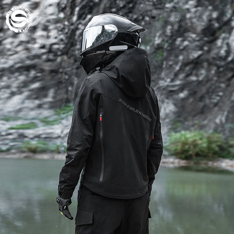SFK ブラック モーターサイクルジャケット 防水生地 20 - Summer Knights Clothing のレビューと価格