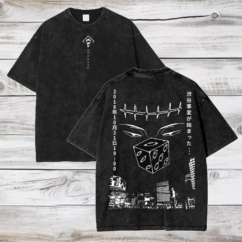 五条悟呪術廻戦 Tシャツ男性女性 Tシャツウォッシュコットン - Summer Away Clothing のレビューと価格