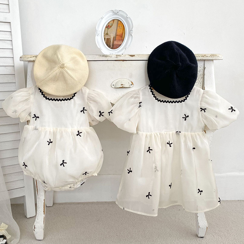 キッズ姉妹服夏の女の赤ちゃんドレス幼児女の子かわいい弓ガーゼ - Summer Dresses Yours Clothing のレビューと価格