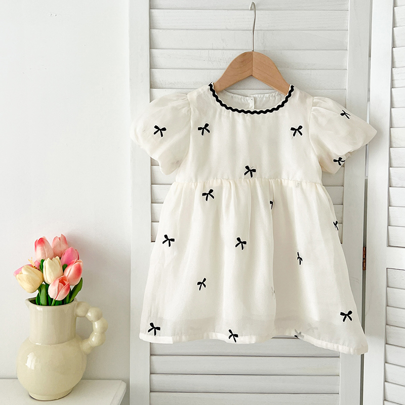 キッズ姉妹服夏の女の赤ちゃんドレス幼児女の子かわいい弓ガーゼ - Summer Dresses Yours Clothing のレビューと価格