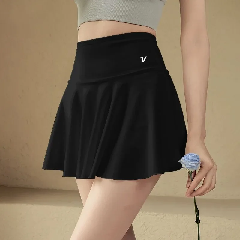 夏用女性ゴルフスポーツショートスカート、露出防止テニススカー - Summer Golf Clothing のレビューと価格