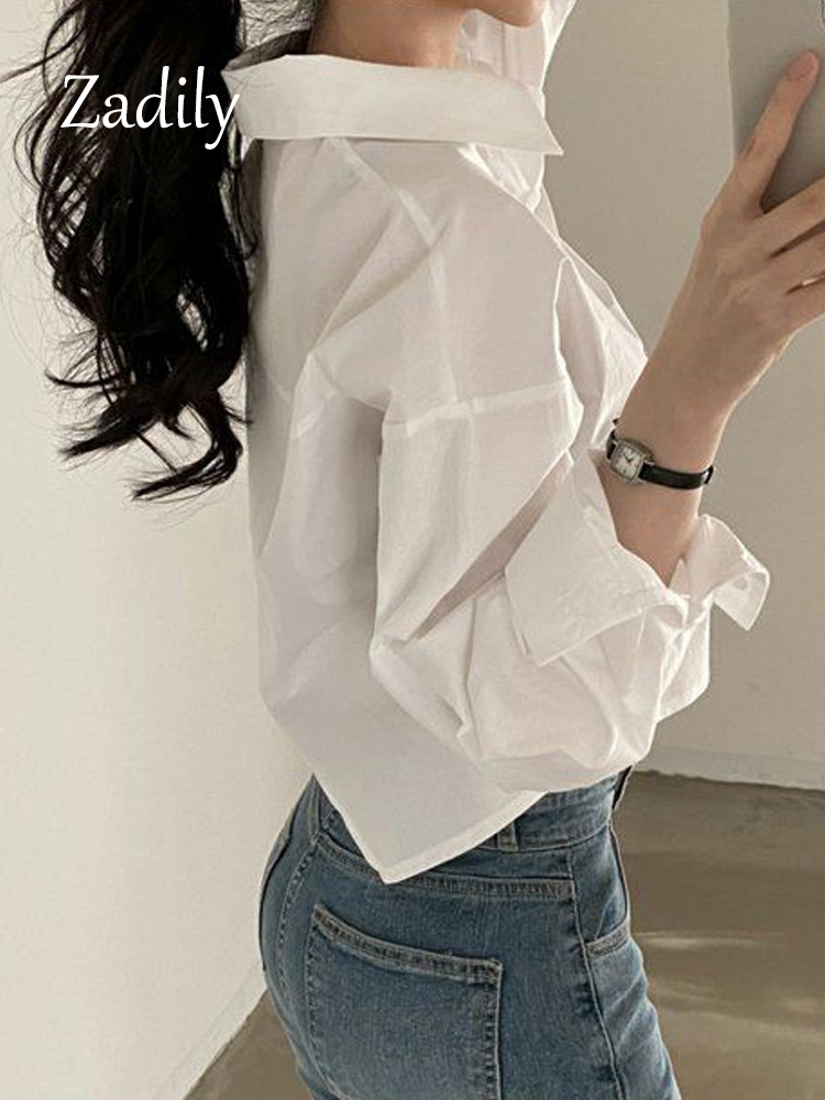 Zadily 2023 春の新カジュアル長袖女性白シャツ韓国 - Summer Clothing Drop のレビューと価格