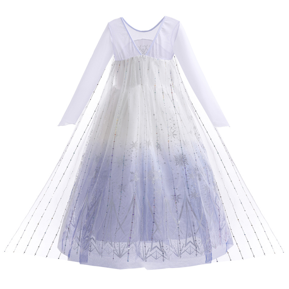 白いエルサドレス女の子の誕生日パーティーコスプレプリンセス衣 - Summer Evenings Clothing のレビューと価格
