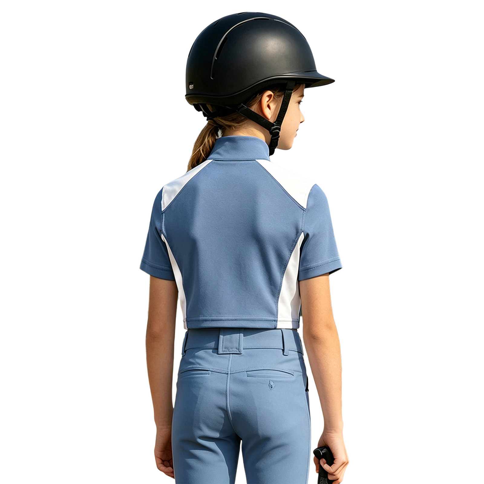キッズガールズ乗馬シャツ 馬術服 半袖 ハーフジップ アスレ - Summer Equestrian Clothing のレビューと価格