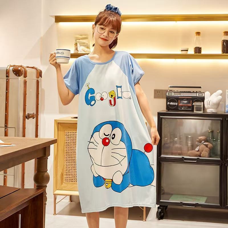 ドラえもんかわいいナイトドレス女性用夏薄手バージョン学生半袖 - Summer Away Clothing のレビューと価格