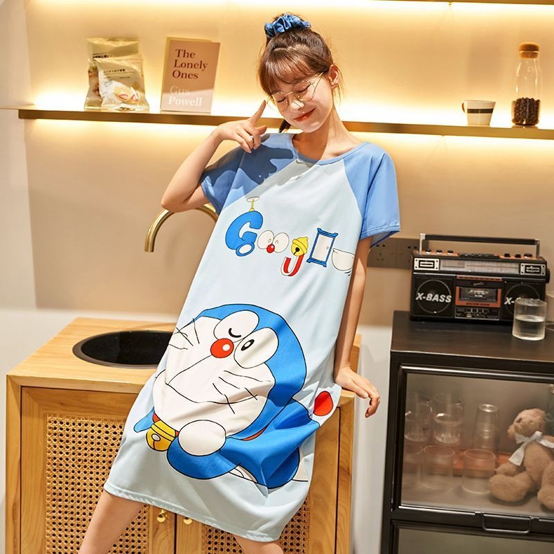 ドラえもんかわいいナイトドレス女性用夏薄手バージョン学生半袖 - Summer Away Clothing のレビューと価格