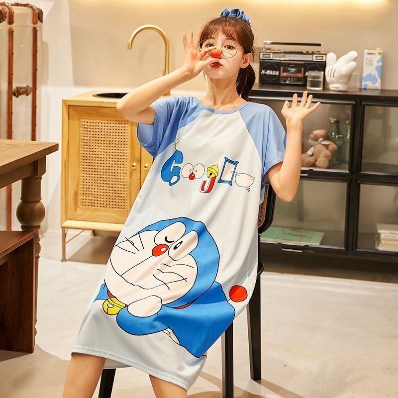 ドラえもんかわいいナイトドレス女性用夏薄手バージョン学生半袖 - Summer Away Clothing のレビューと価格