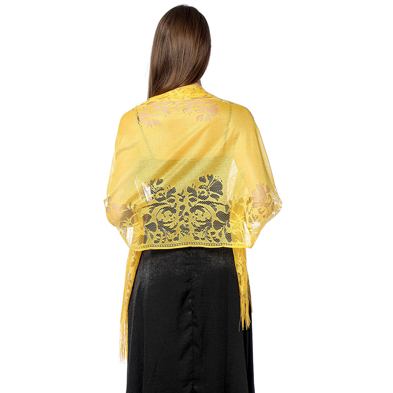 女性のための薄くて透かし彫りの花のマント、長いタッセル、日焼 - Summer Evenings Clothing のレビューと価格