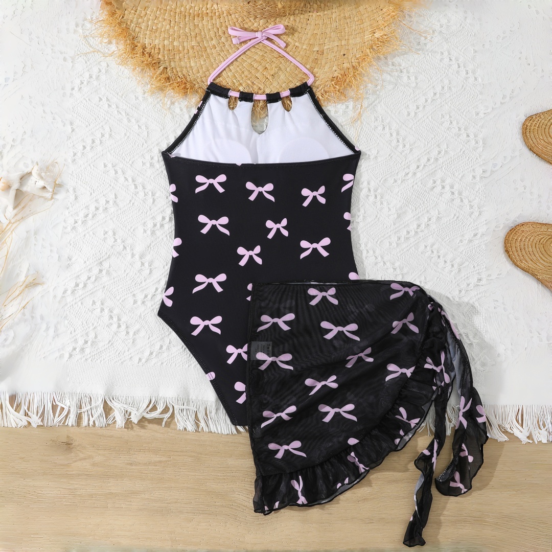 新しい女の子用ブラックカラーワンピース水着、メッシュラップス - Summer Clothing For Teen Girls のレビューと価格