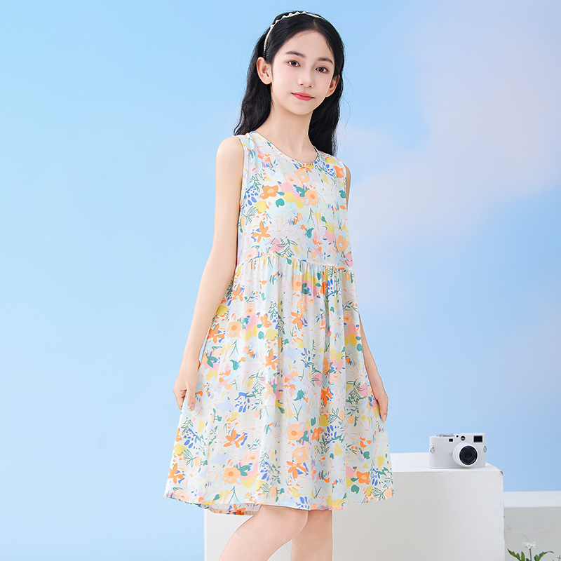 夏のノースリーブティーンガールズビーチドレス子供服8歳から1 - Summer Clothing For Teen Girls のレビューと価格