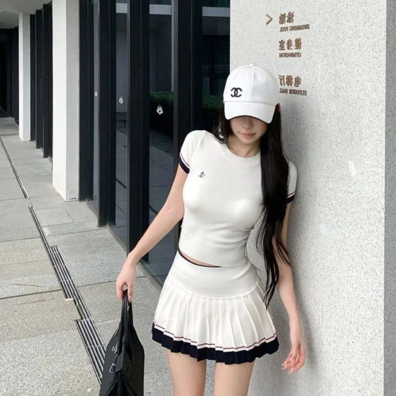 韓国の夏用ツーピーススーツカジュアルテニスゴルフスポーツスー - Summer Golf Clothing のレビューと価格