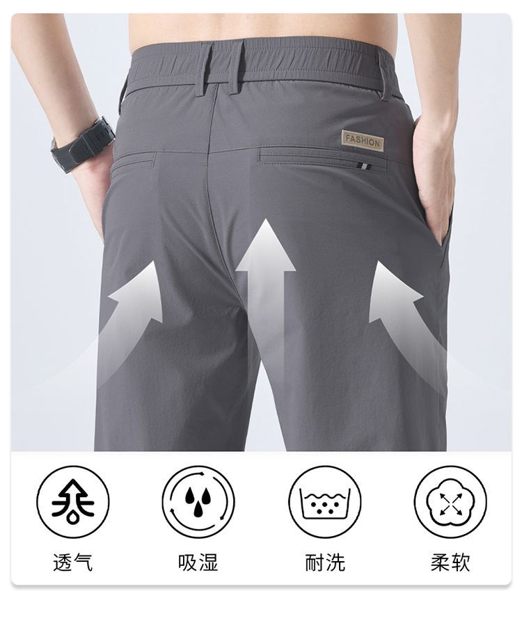 メンズゴルフカジュアルパンツ夏薄手速乾ストレートパンツ弾性ウ - Summer Golf Clothing のレビューと価格