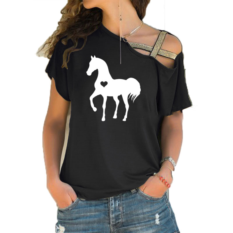 馬のハートの形をしたTシャツ,乗馬用の夏のギフト,衣類,誕生 - Summer Equestrian Clothing のレビューと価格