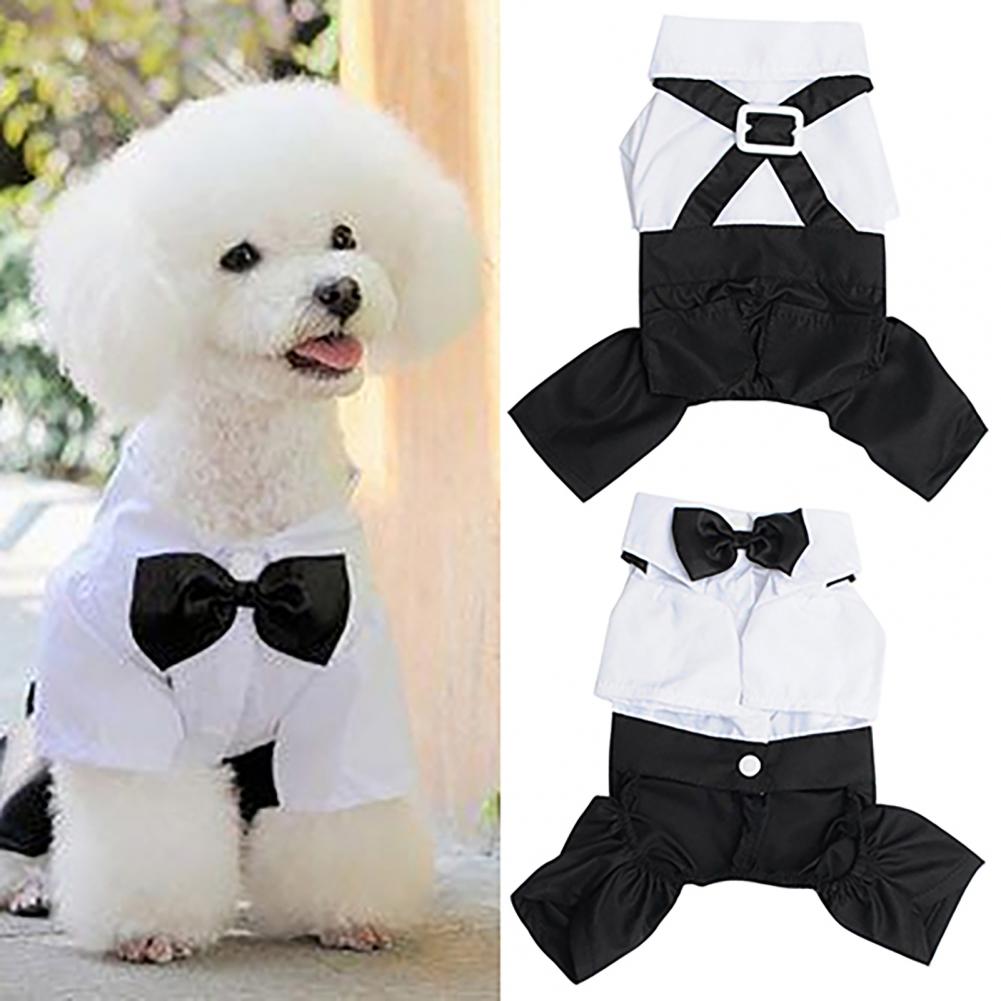 犬蝶ネクタイスーツタキシード衣装フォーマルシャツストラップ布 - Summer Dog Clothing のレビューと価格