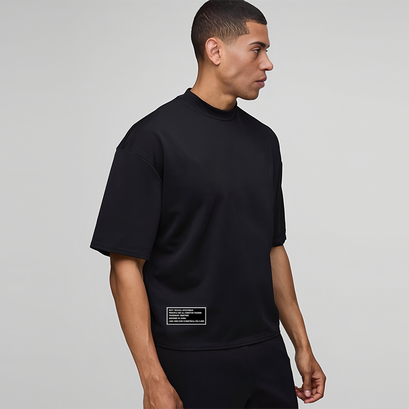 特大ボックスドロップショルダーメンズランニング Tシャツ綿  - Summer Clothing Drop のレビューと価格